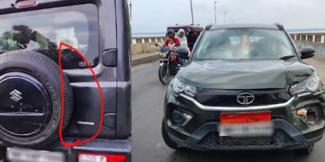Maruti Jimny Hits Tata Nexon Accident