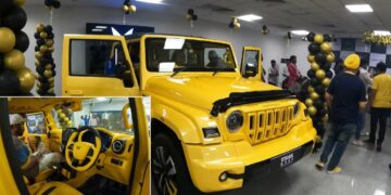 All-Yellow Mahindra Thar Roxx Delivery