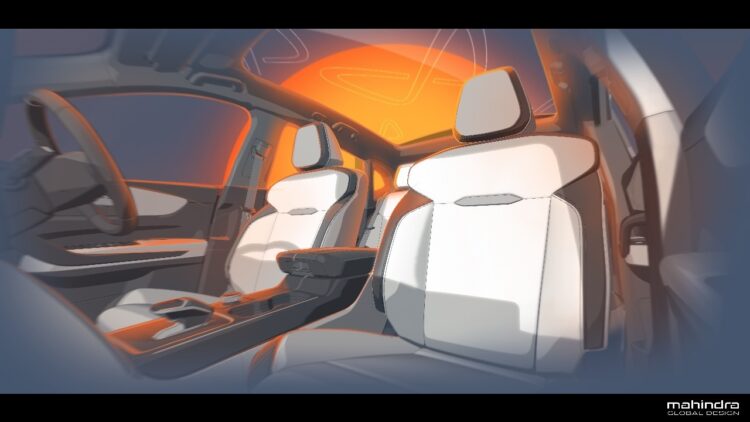 Mahindra XEV 9e Interior Sketch