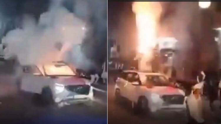Man Bursts Firecrackers from Sunroof of Hyundai Alcazar