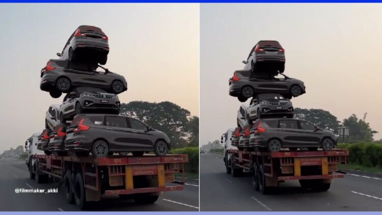 Maruti Ertiga MPVs Stacked Upon Each Other