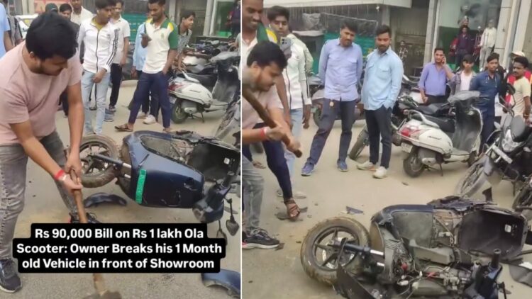 Ola Electric Scooter Owner Breaks his EV After Getting Rs 90,000 Repair Estimate