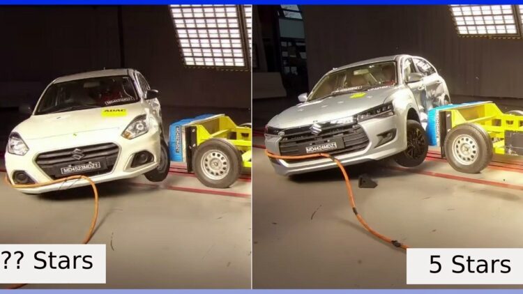 old vs new maruti dzire ncap rating