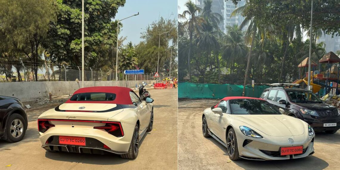 First MG Cyberster Seen in India