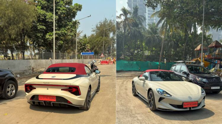First MG Cyberster Seen in India