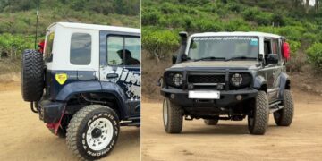 Modified Maruti Jimny with Rear Wheel Steering and Crabwalk