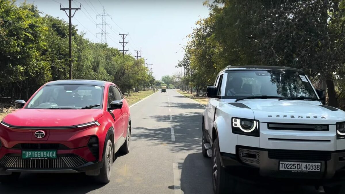 Tata Curvv EV vs Land Rover Defender Drag Race [Video]