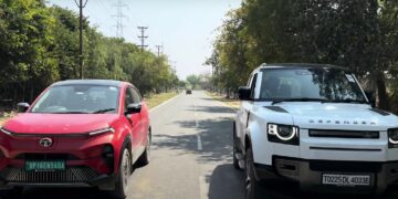 Tata Curvv EV vs Land Rover Defender Drag Race