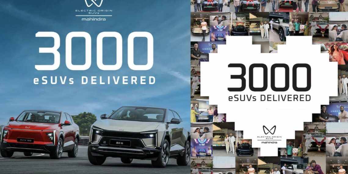 Mahindra XEV 9e BE 6 3000 Deliveries