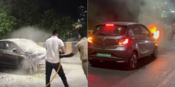 Electric Car Catches Fire