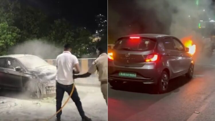 Electric Car Catches Fire