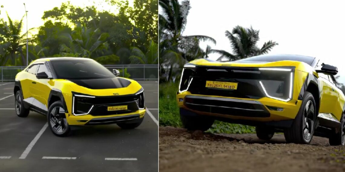 Mahindra BE 6 with Yellow Wrap
