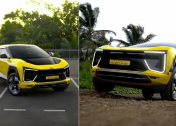 Mahindra BE 6 with Yellow Wrap