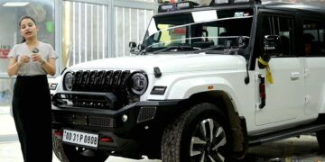 Mahindra Thar Roxx White Black Paint Modification