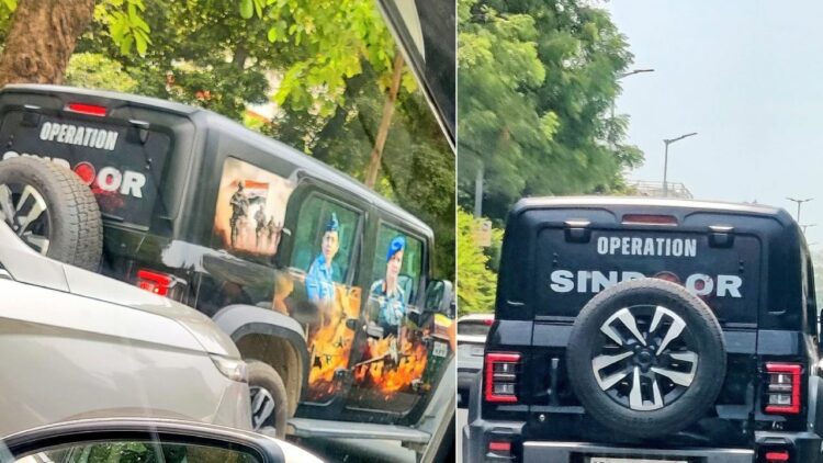 Mahindra Thar Roxx with Operation Sindoor Graphics