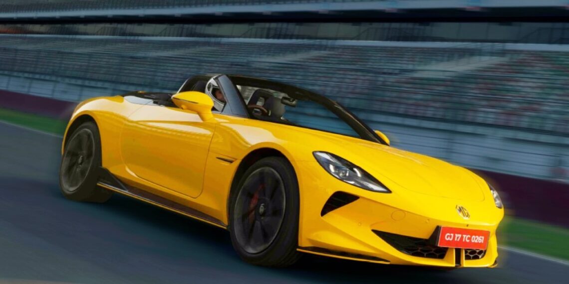 MG Cyberster Yellow Action Shot