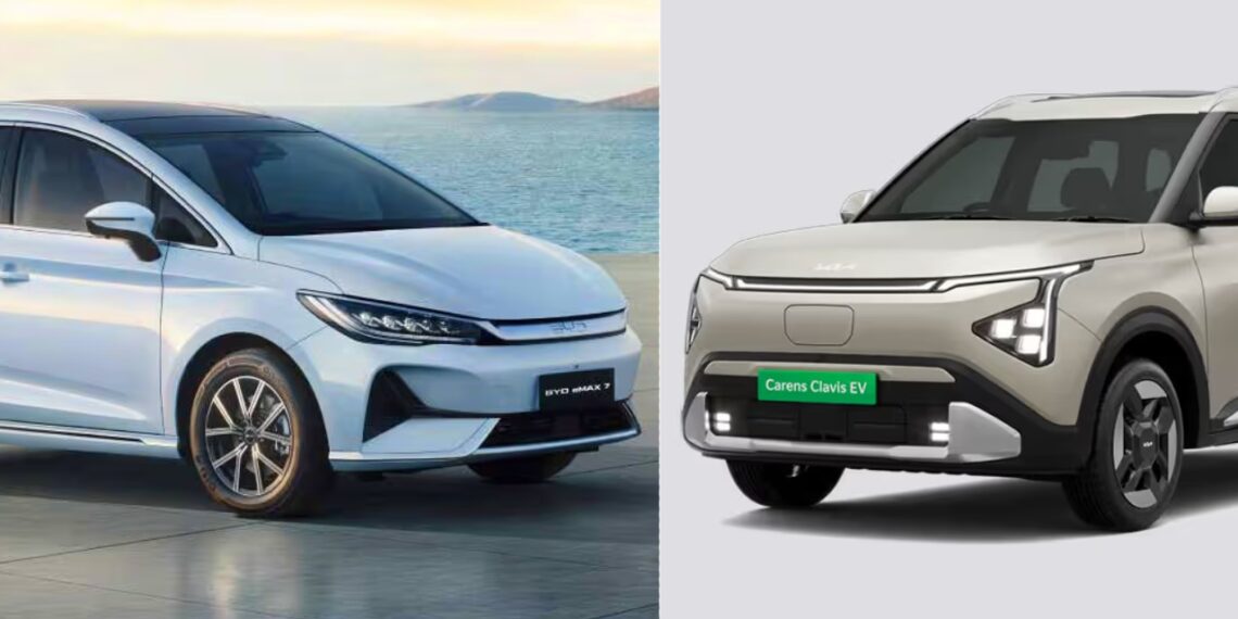 Kia Carens Clavis EV vs BYD eMax7 Specs Price Features Comparison