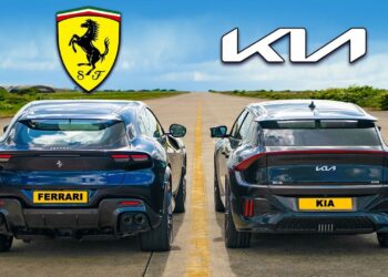 Kia EV6 vs Ferrari Purosangue Drag Race