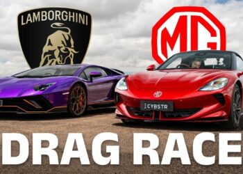 MG Cyberster vs Lamborghini Aventador Drag Race