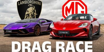 MG Cyberster vs Lamborghini Aventador Drag Race