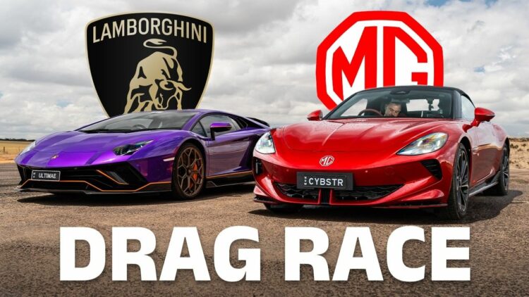 MG Cyberster vs Lamborghini Aventador Drag Race