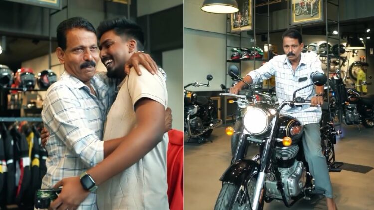 Son Gifts Royal Enfield Bullet to Father