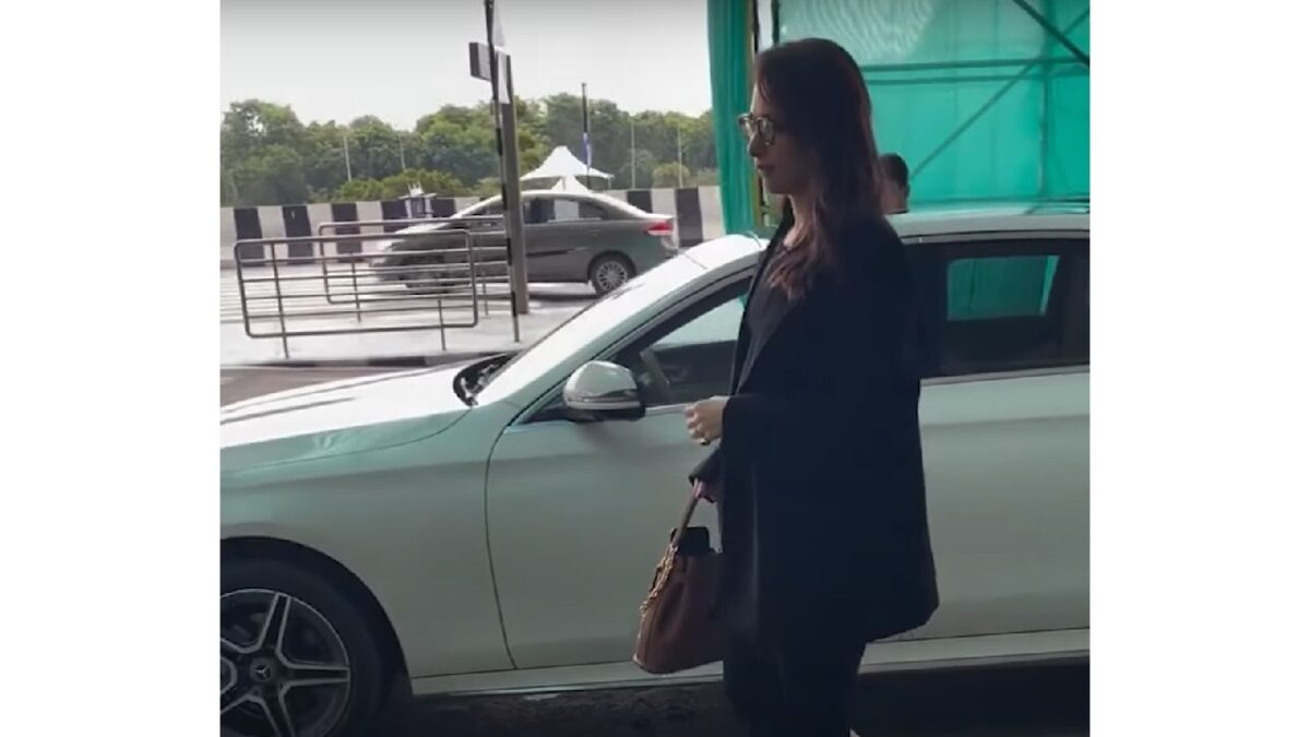 Tamannaah Bhatia with his Mercedes E-Class