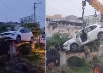 Drunk Tata Altroz Driver Lands on Wall of House