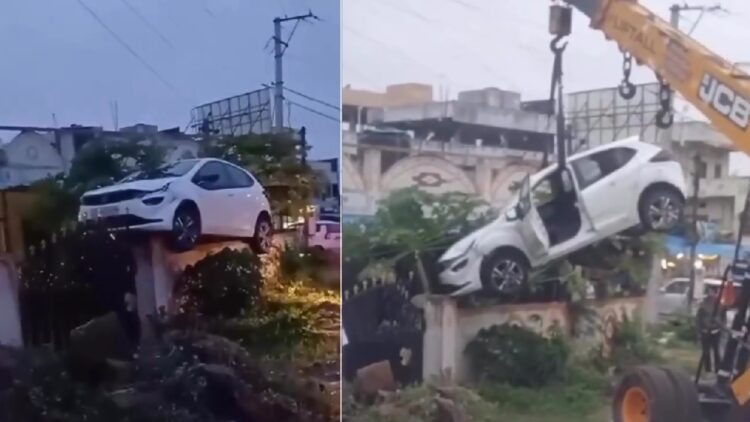 Drunk Tata Altroz Driver Lands on Wall of House