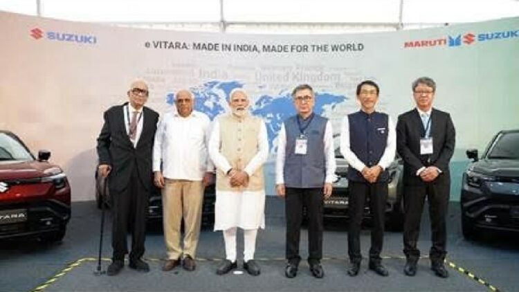 PM Modi Commemorates Maruti e Vitara Production