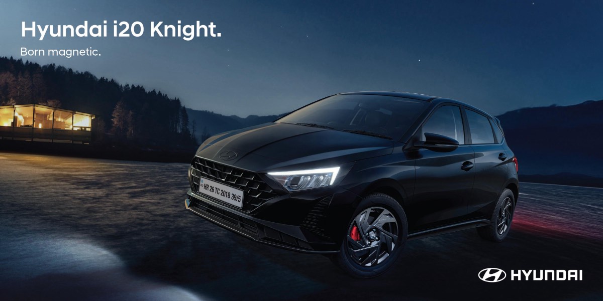 Hyundai i20 Knight Edition Official Image Front Three Quarters