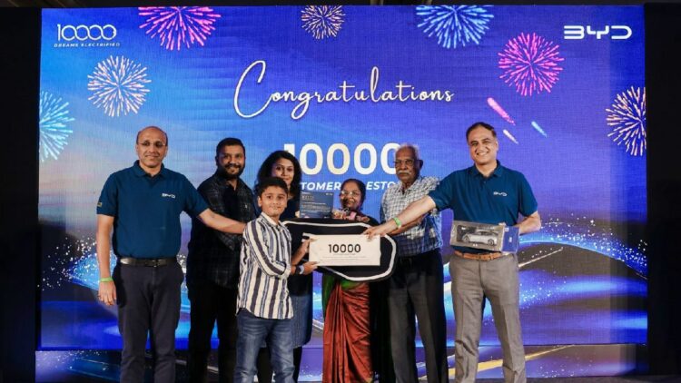 BYD Reaches 10000 EV Deliveries in India