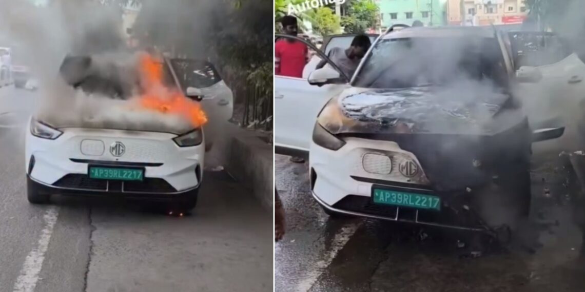 EV Catches Fire in Vijayawada