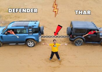 Land Rover Defender vs Mahindra Thar Tug of War