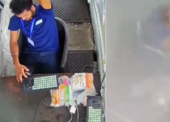 Toll Booth Accident Due To Truck Tyre Burst