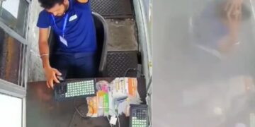 Toll Booth Accident Due To Truck Tyre Burst