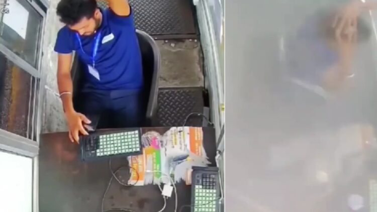 Toll Booth Accident Due To Truck Tyre Burst