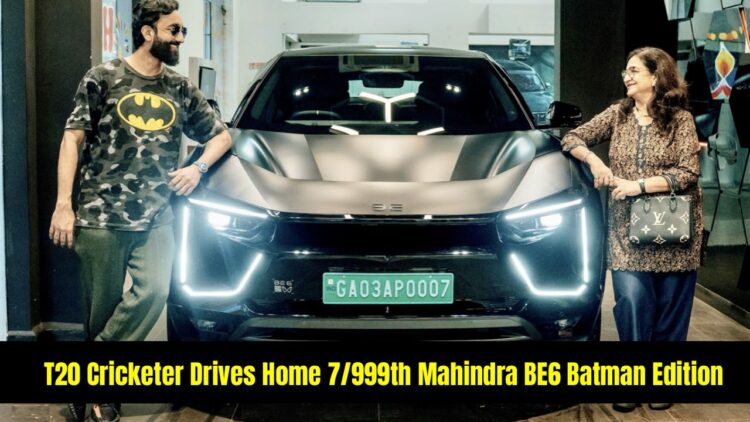 Indian T20 Cricketer Delivery Mahindra BE6 Batman Edition