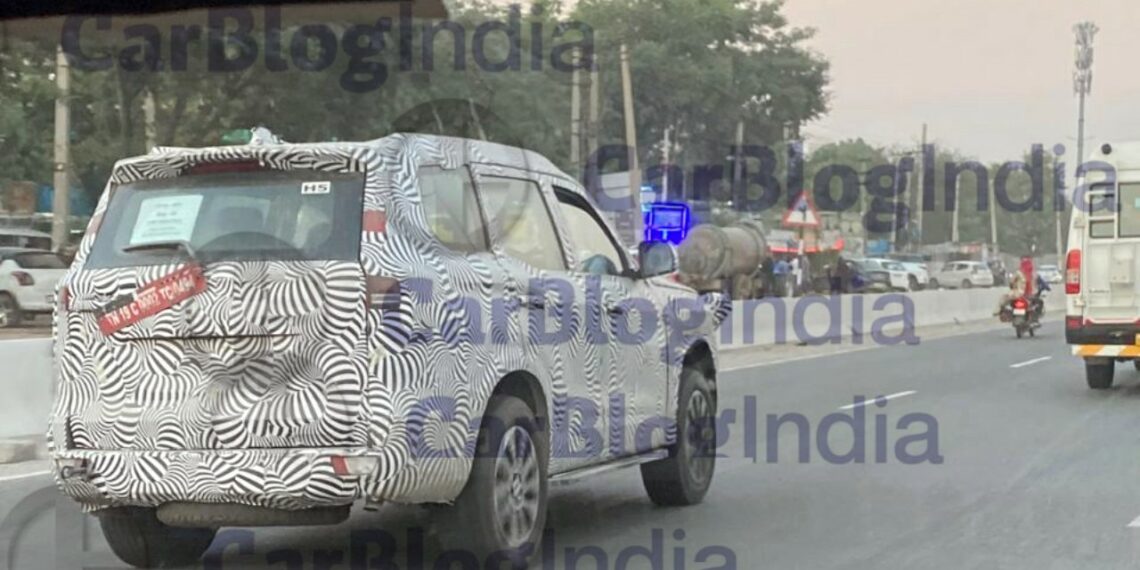 Mahindra Scorpio N Rear There Quarters Side Profile Test Mule Spy Image-2