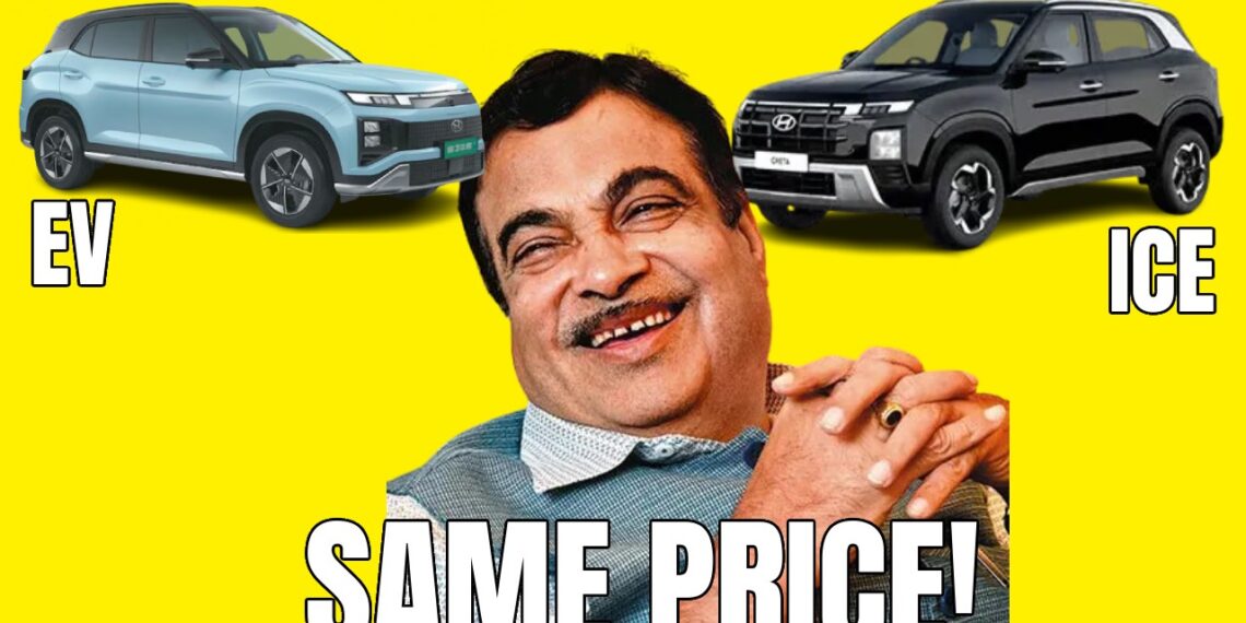 Nitin Gadkari EV ICE SAME PRICE
