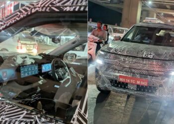 Tata Sierra Spy Pics Front Interior Triple Screen Dashboard