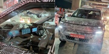 Tata Sierra Spy Pics Front Interior Triple Screen Dashboard