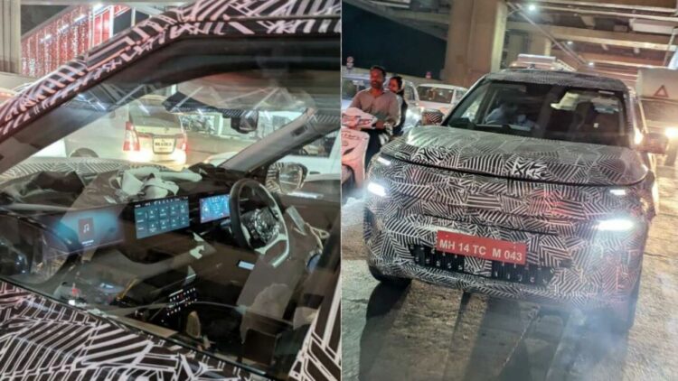 Tata Sierra Spy Pics Front Interior Triple Screen Dashboard