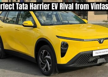 Vinfast lime green mpv tata harrier ev rival