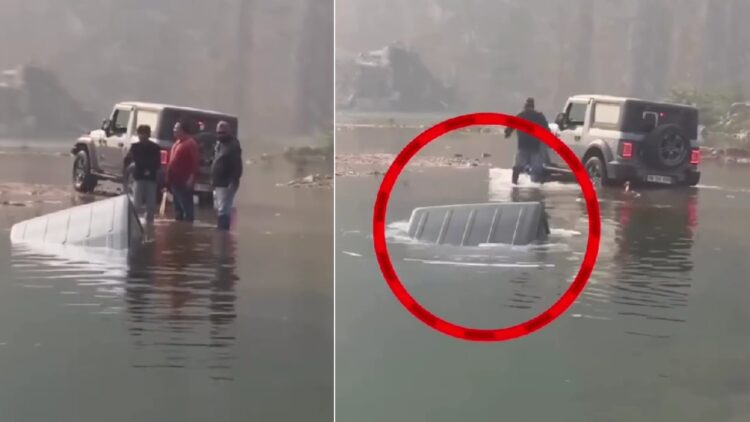 Mahindra Thar Rescues Another Thar From Water