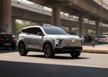 Mahindra XEV 9S Rendering Front Three Quarters