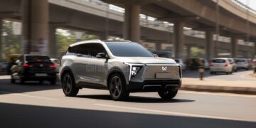 Mahindra XEV 9S Rendering Front Three Quarters