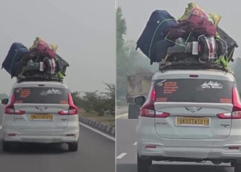 Maruti Ertiga Carries Honda Activa on Roof