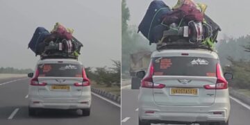 Maruti Ertiga Carries Honda Activa on Roof