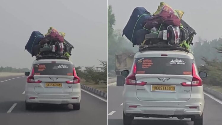 Maruti Ertiga Carries Honda Activa on Roof